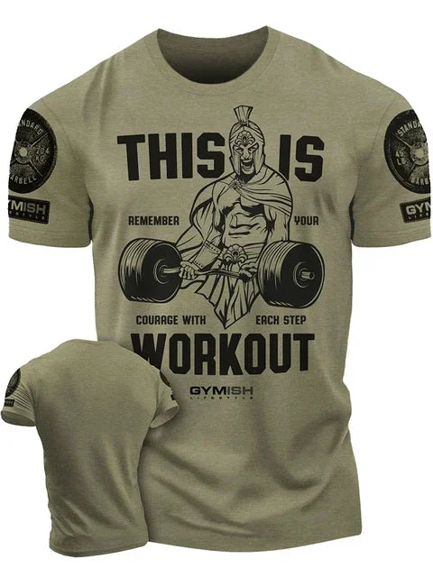 New Power Workoout pattern 3D Printing Gym T-Shirt Casual Simplicity motion Men's Short Sleeves Top Muscle Man Tough Guy T-shirt