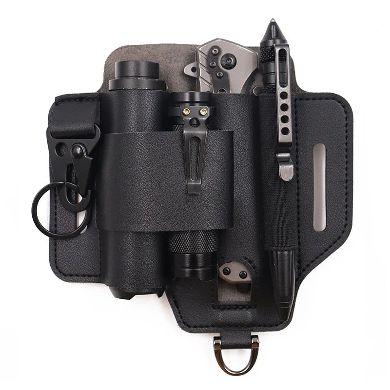 EDC Tactical Holster - Mole Pouch Outdoor Survival Waist Pack For Flashlight, Knife, Tools, Waterproof Nylon Gear Organizer