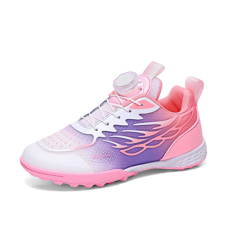 Children's Pink Turf Soccer Training Sneakers – Anti-Slip Athletic Shoes for Kids (Boys & Girls)