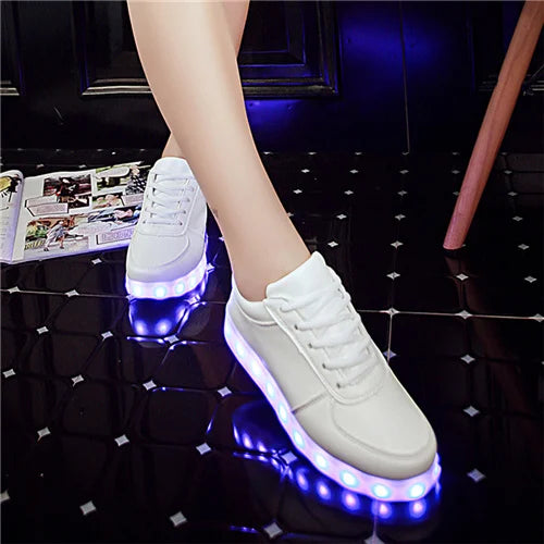 Red twill Basket light up sneakers for Boy & Girl - Shoes LED casual kid, Luminous sneakers Unisex Chaussures