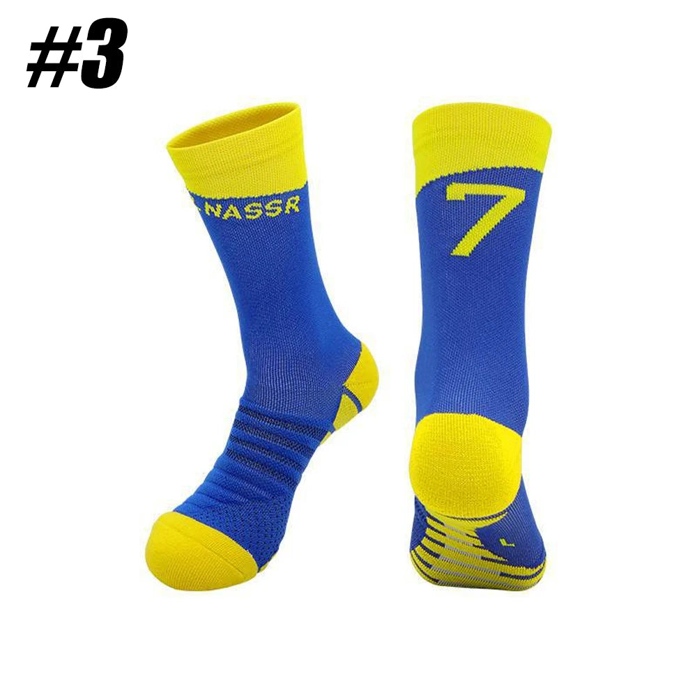 1Pair Football Lover Gifts - For Athletic Socks Cushion Running,  Performance Breathable Crew Socks Outdoor, Sports Socks