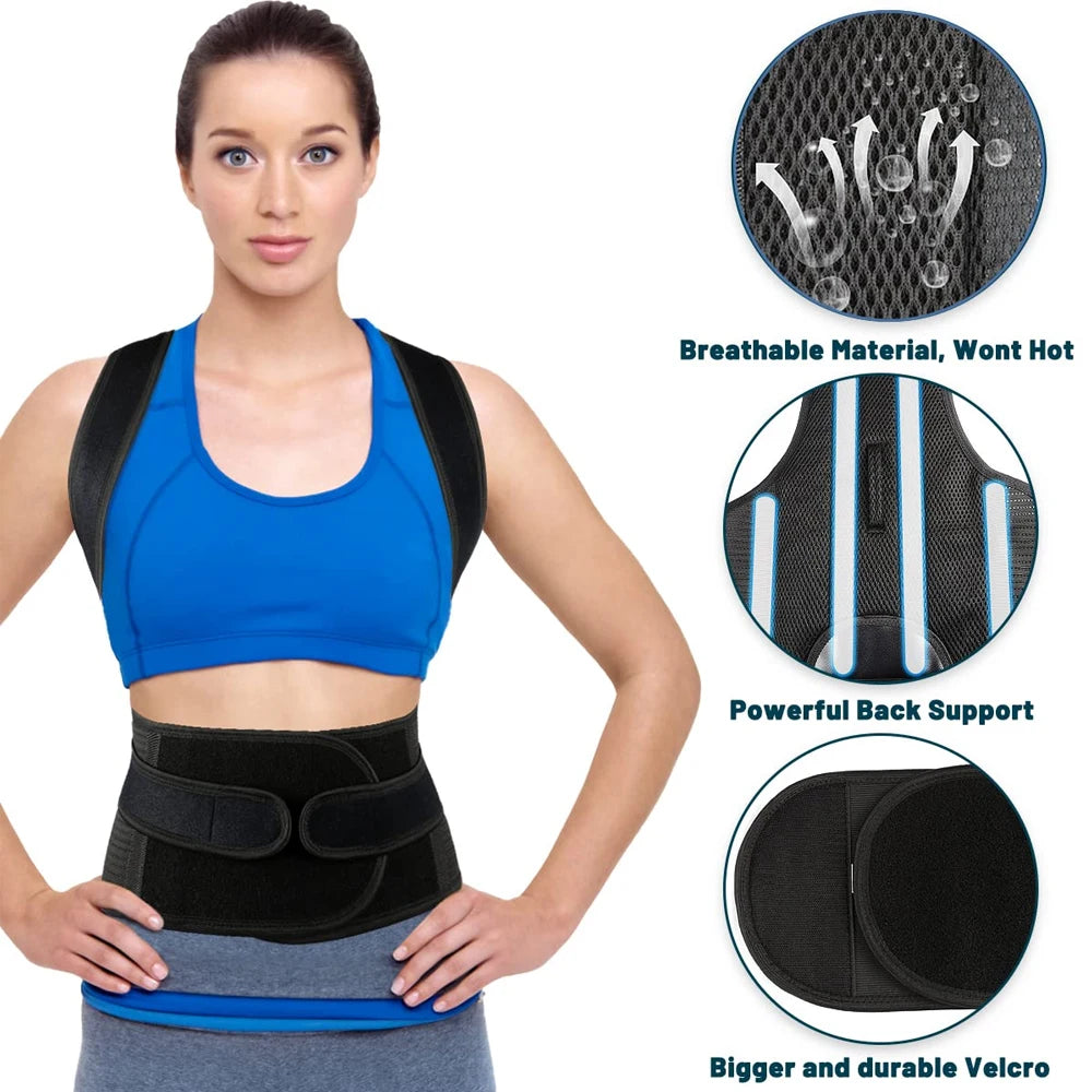 Back Brace Posture Corrector for Women & Men - Back Straightener, Scoliosis and Hunchback Correction, Adjustable Posture Trainer