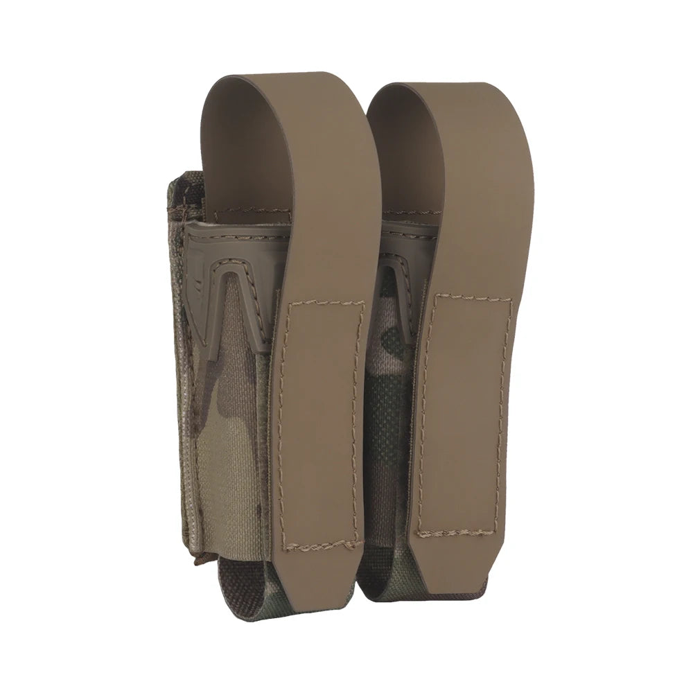 9MM Double Mag Pouch Camo Style Pistol Magazine Pouch MOLLE Quick Release Airsoft Hunting Vest Tactical Belt Gear