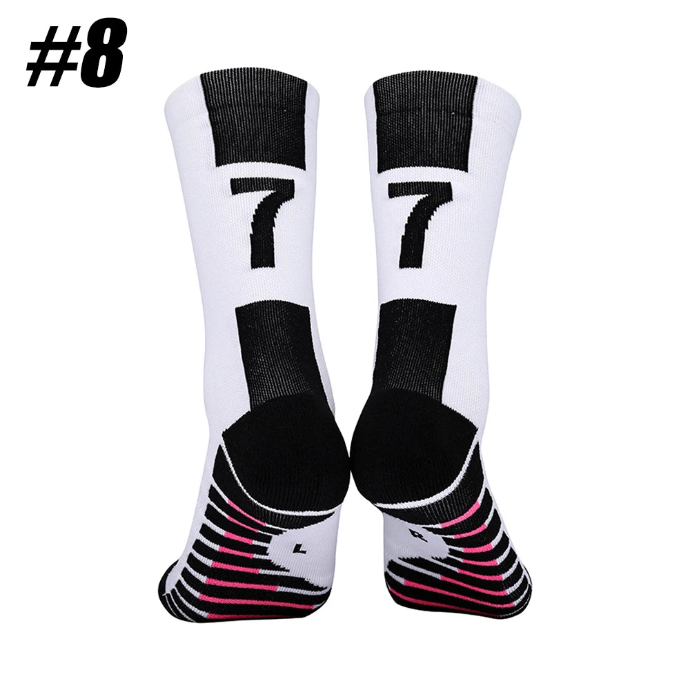 1Pair Football Lover Gifts - For Athletic Socks Cushion Running,  Performance Breathable Crew Socks Outdoor, Sports Socks