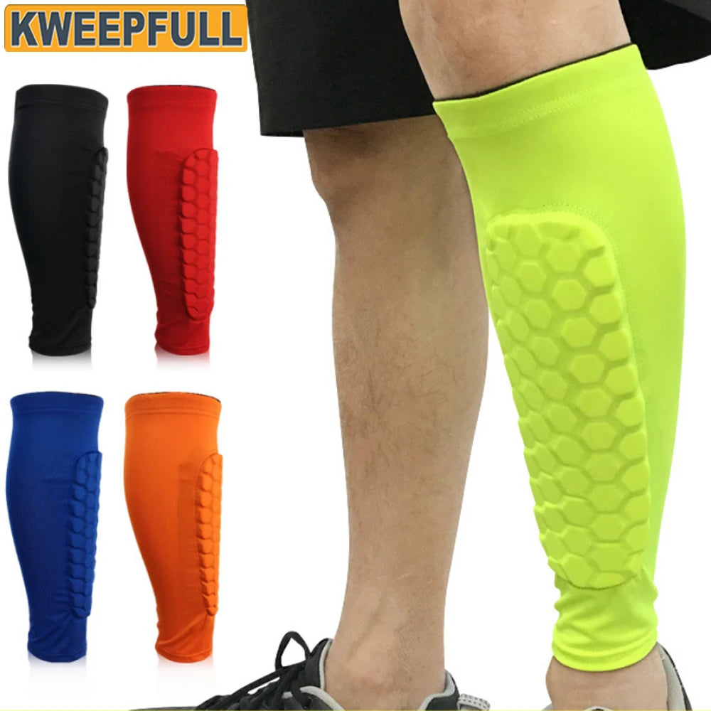 1Pcs Shin Guards Shin Pad for Kid Youth Adult - Calf Compression Sleeve with Honeycomb Pad, Support for Shin Splint Baseball