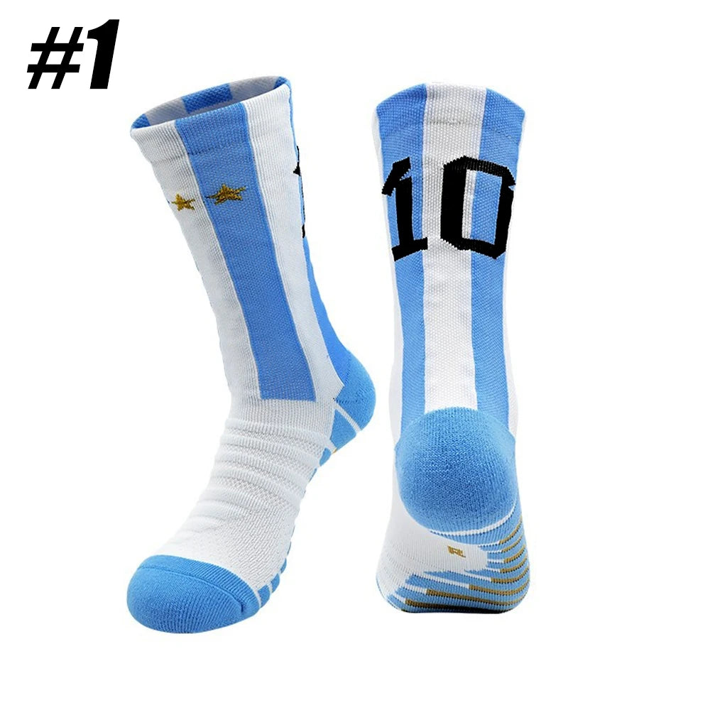 1Pair Football Lover Gifts - For Athletic Socks Cushion Running,  Performance Breathable Crew Socks Outdoor, Sports Socks