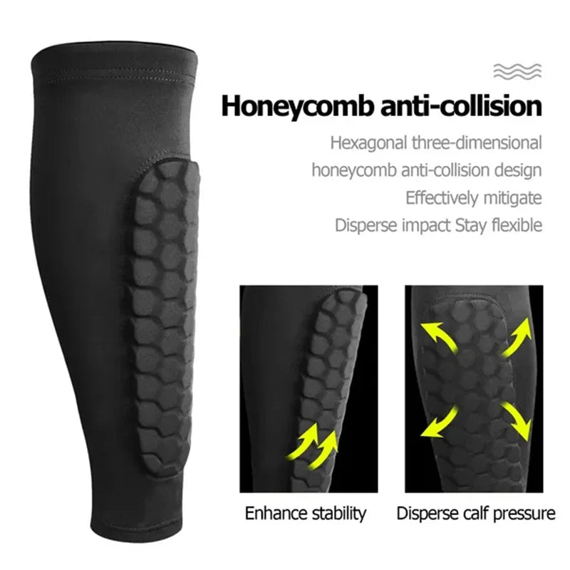 1Pcs Shin Guards Shin Pad for Kid Youth Adult - Calf Compression Sleeve with Honeycomb Pad, Support for Shin Splint Baseball