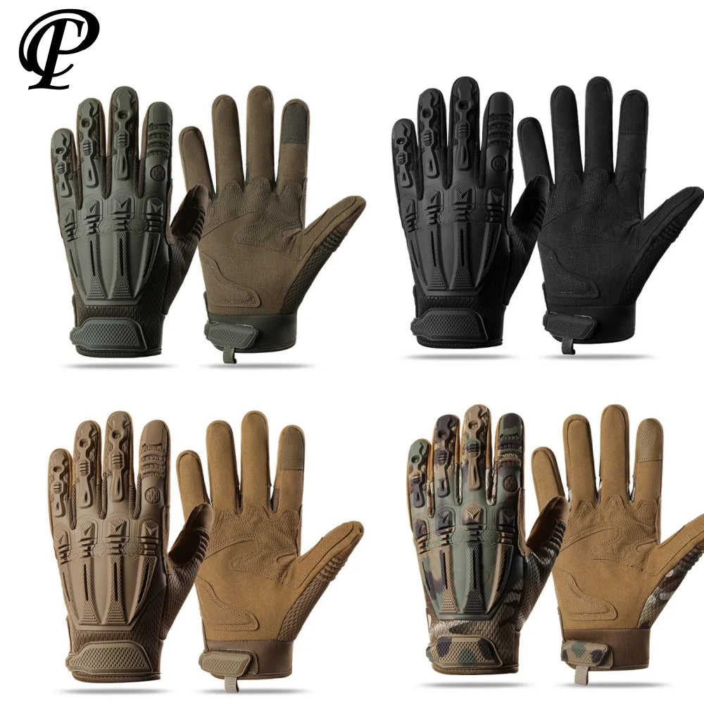 Military Tactical Motorcycle Riding Gloves Full Finger Non-slip Touchscreen Wear-resistant para motos tactical Gear Armor Gloves
