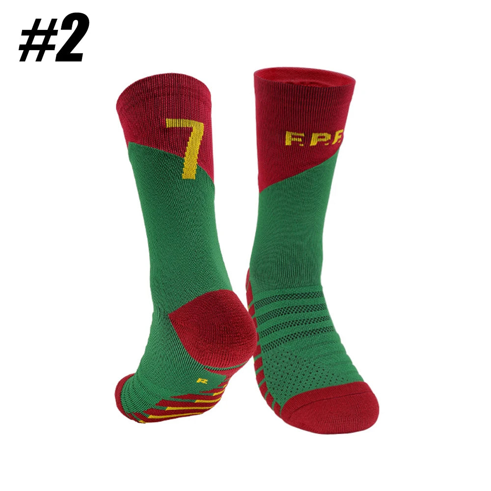 1Pair Football Lover Gifts - For Athletic Socks Cushion Running,  Performance Breathable Crew Socks Outdoor, Sports Socks