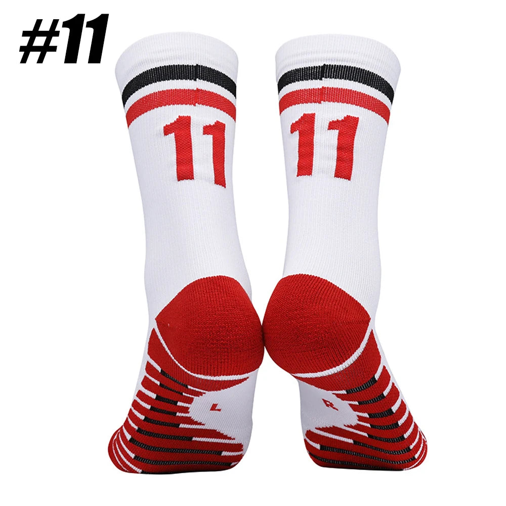 1Pair Football Lover Gifts - For Athletic Socks Cushion Running,  Performance Breathable Crew Socks Outdoor, Sports Socks