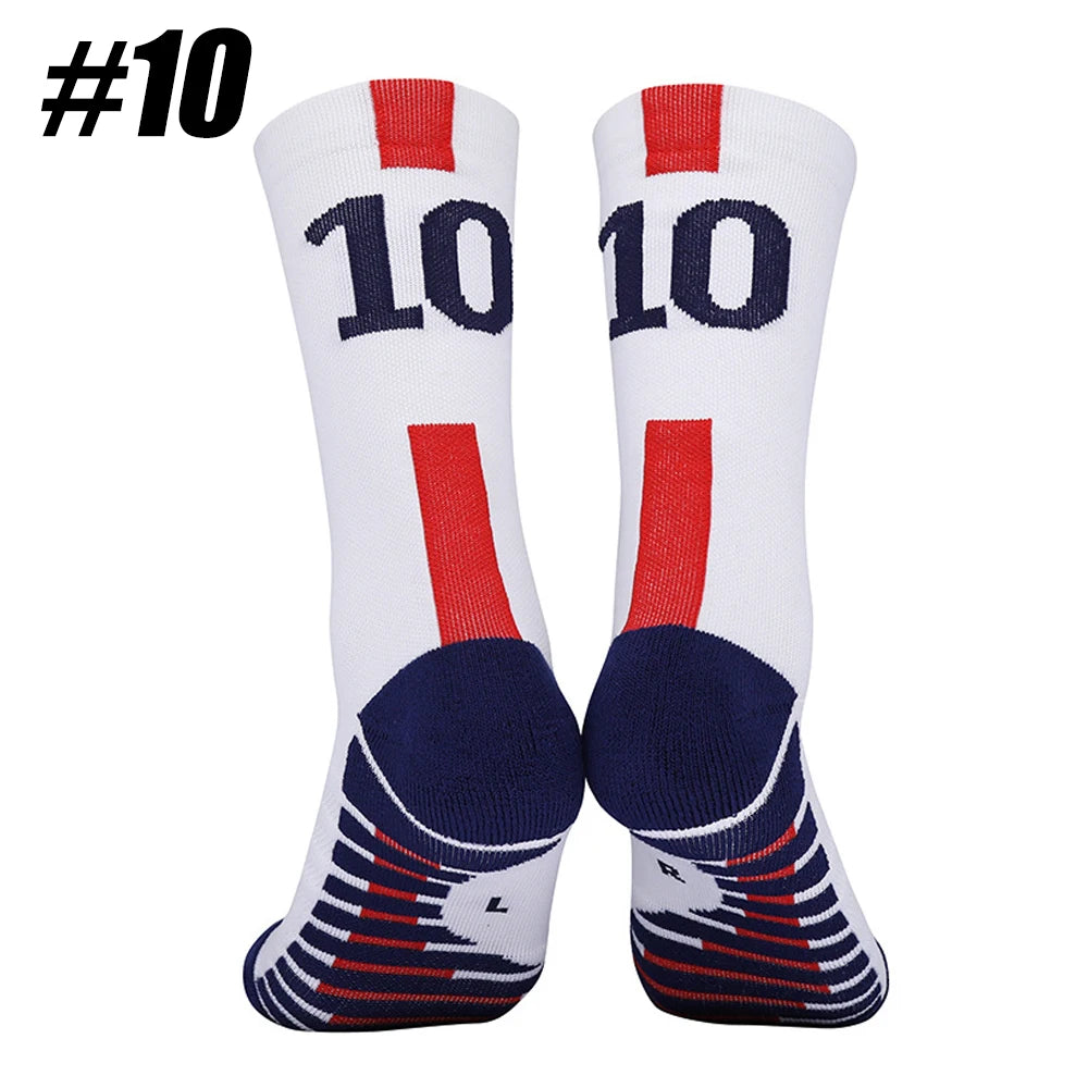 1Pair Football Lover Gifts - For Athletic Socks Cushion Running,  Performance Breathable Crew Socks Outdoor, Sports Socks