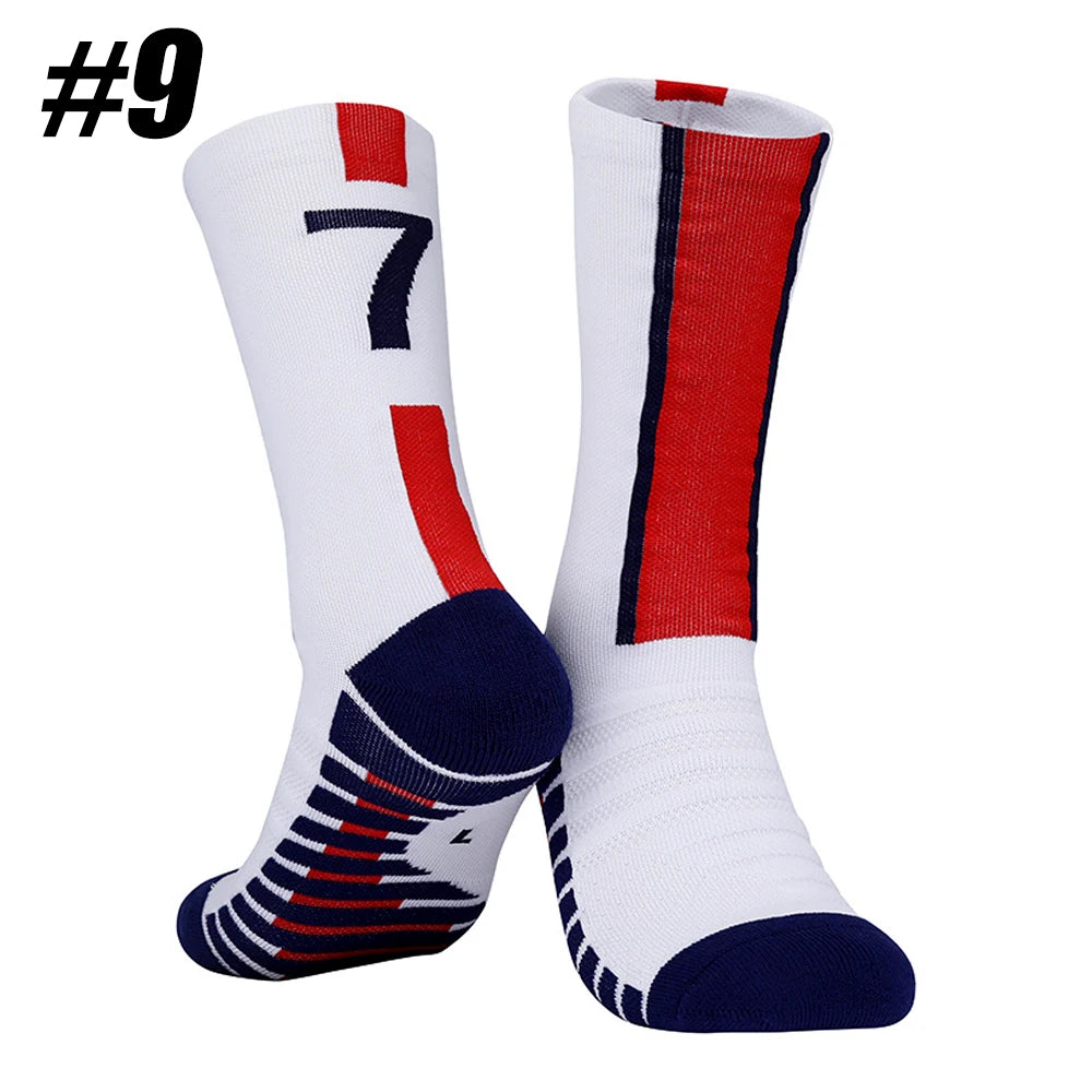 1Pair Football Lover Gifts - For Athletic Socks Cushion Running,  Performance Breathable Crew Socks Outdoor, Sports Socks