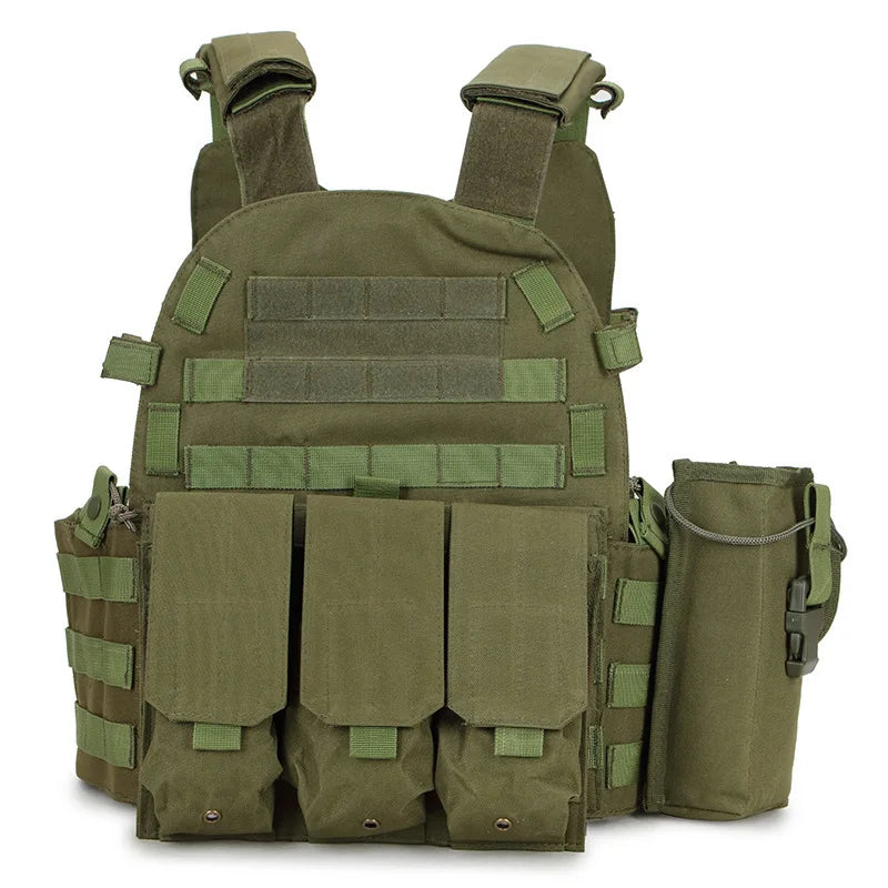 Tactical MOLLE Nylon Vest – Body Armor Plate Carrier for Airsoft, Hunting, and Security Use. Durable combat vest designed for maximum protection and utility, ideal for military simulation, law enforcement, and outdoor tactical games.