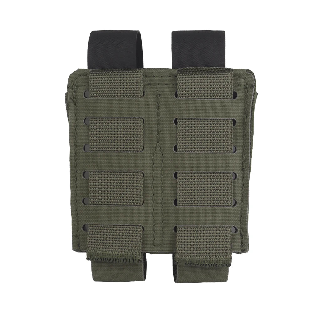 9MM Double Mag Pouch Camo Style Pistol Magazine Pouch MOLLE Quick Release Airsoft Hunting Vest Tactical Belt Gear