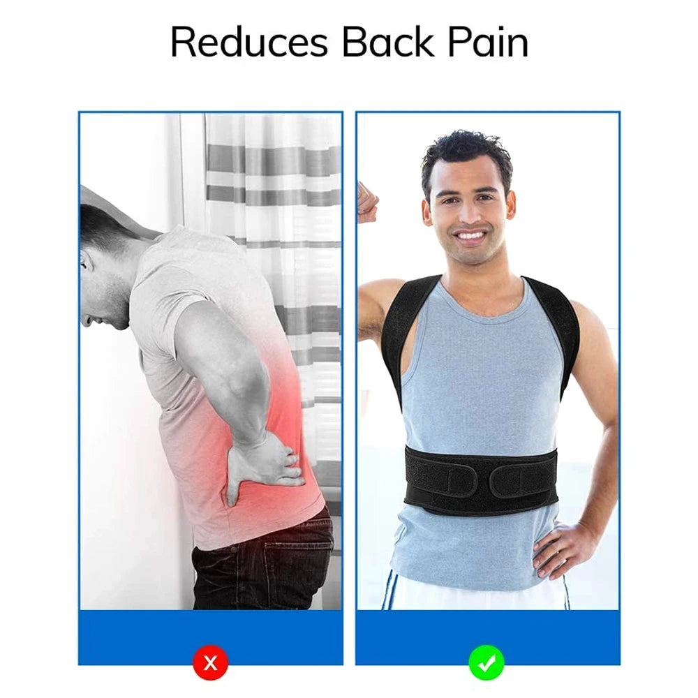 Back Brace Posture Corrector for Women & Men - Back Straightener, Scoliosis and Hunchback Correction, Adjustable Posture Trainer