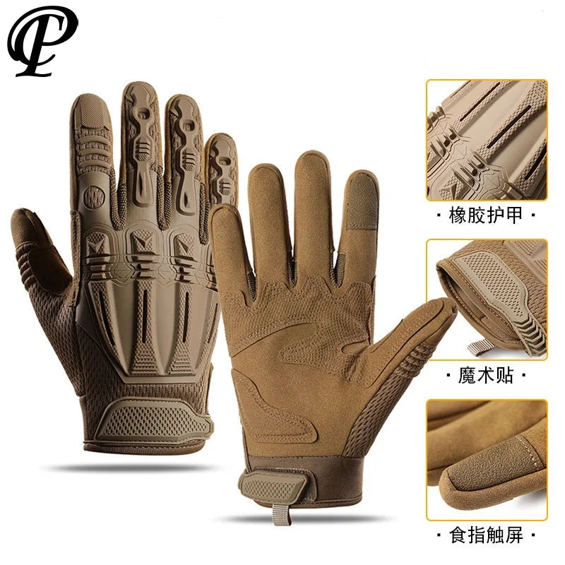 Military Tactical Motorcycle Riding Gloves Full Finger Non-slip Touchscreen Wear-resistant para motos tactical Gear Armor Gloves