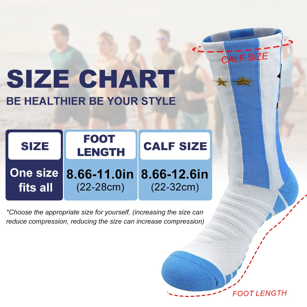 1Pair Football Lover Gifts - For Athletic Socks Cushion Running,  Performance Breathable Crew Socks Outdoor, Sports Socks