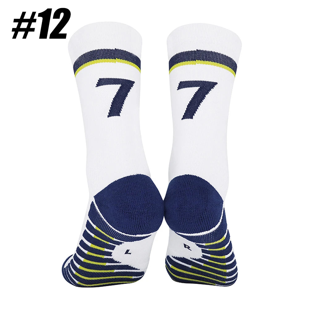 1Pair Football Lover Gifts - For Athletic Socks Cushion Running,  Performance Breathable Crew Socks Outdoor, Sports Socks