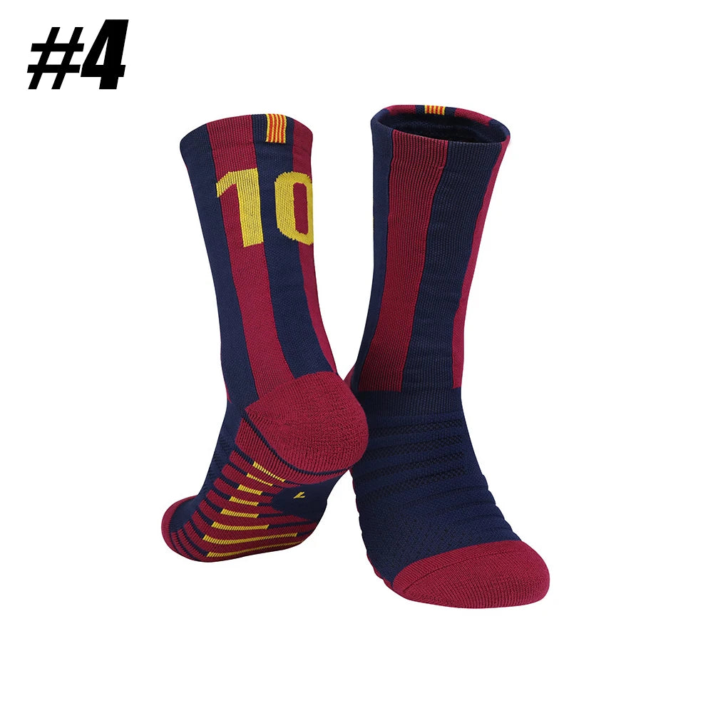 1Pair Football Lover Gifts - For Athletic Socks Cushion Running,  Performance Breathable Crew Socks Outdoor, Sports Socks