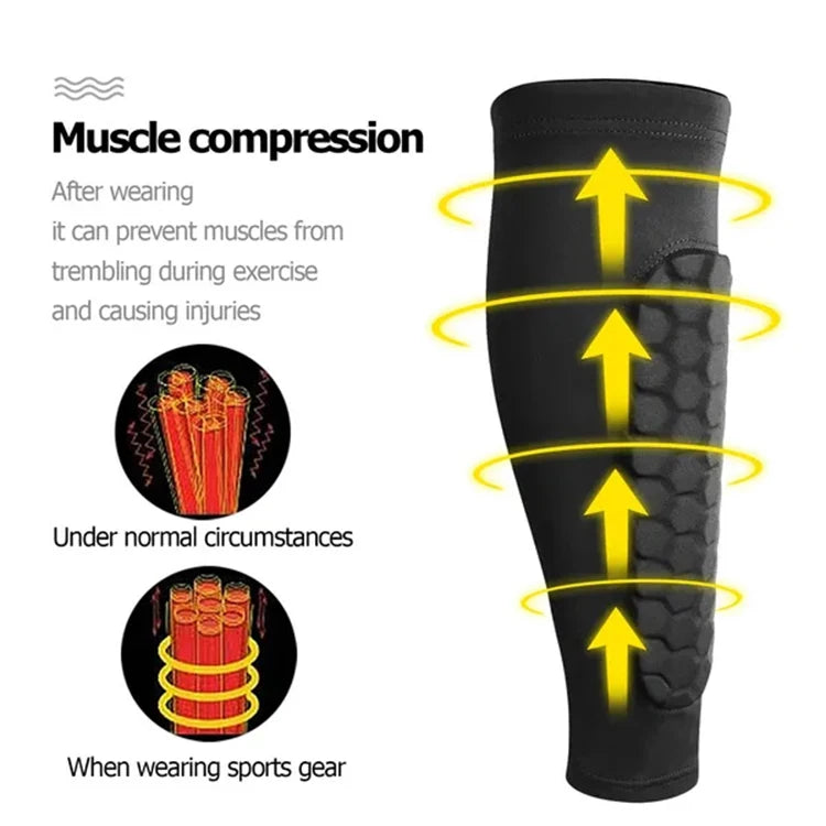 1Pcs Shin Guards Shin Pad for Kid Youth Adult - Calf Compression Sleeve with Honeycomb Pad, Support for Shin Splint Baseball