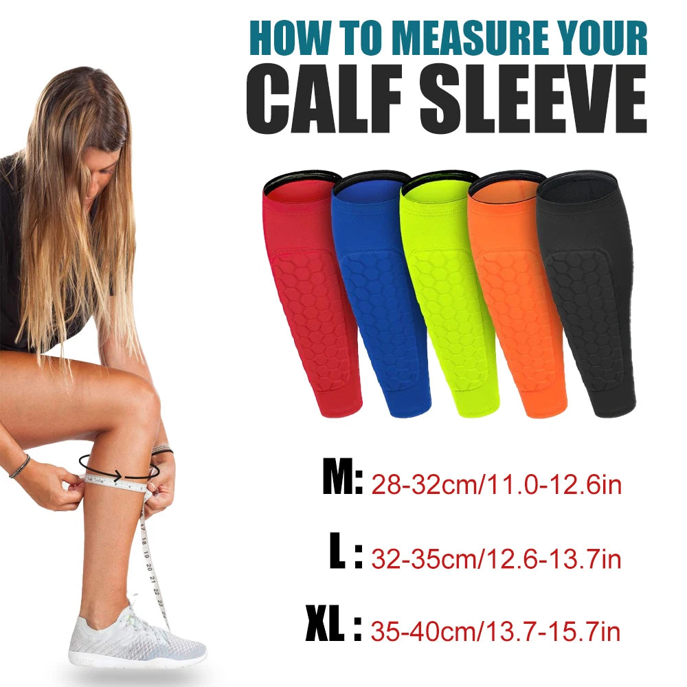 1Pcs Shin Guards Shin Pad for Kid Youth Adult - Calf Compression Sleeve with Honeycomb Pad, Support for Shin Splint Baseball