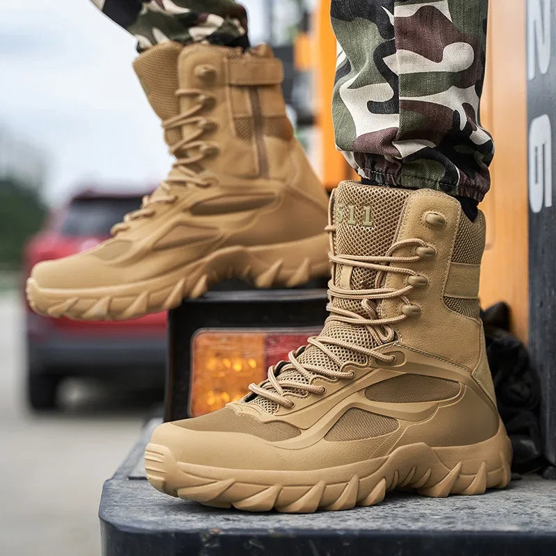 Men's Tactical Boots Ultra Light Breathable Special Forces Desert Combat Boots Advanced Military Outdoor High Top Boots