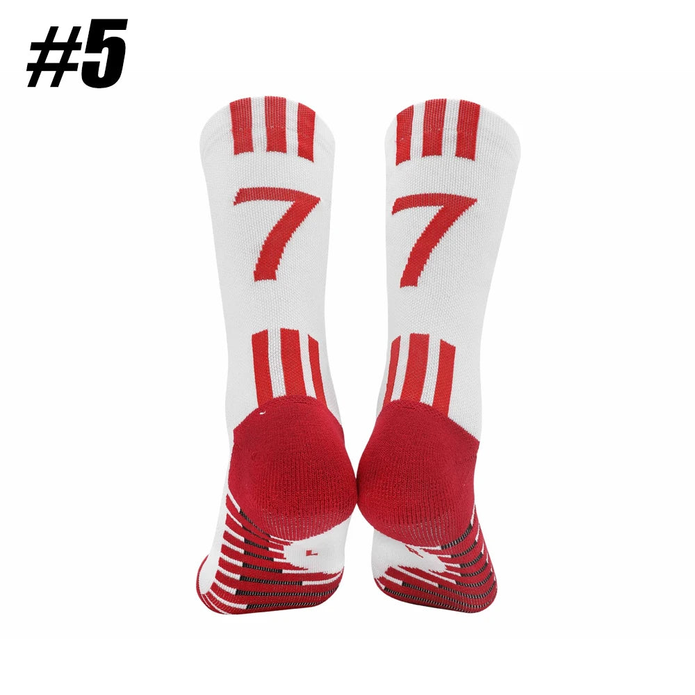 1Pair Football Lover Gifts - For Athletic Socks Cushion Running,  Performance Breathable Crew Socks Outdoor, Sports Socks