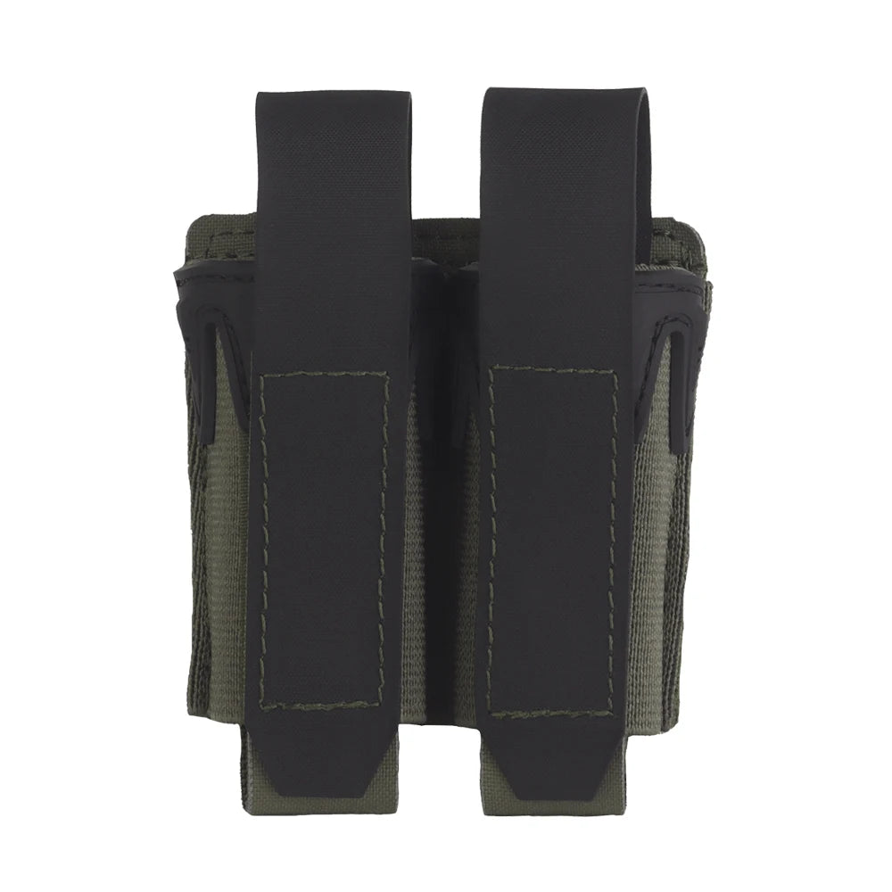 9MM Double Mag Pouch Camo Style Pistol Magazine Pouch MOLLE Quick Release Airsoft Hunting Vest Tactical Belt Gear